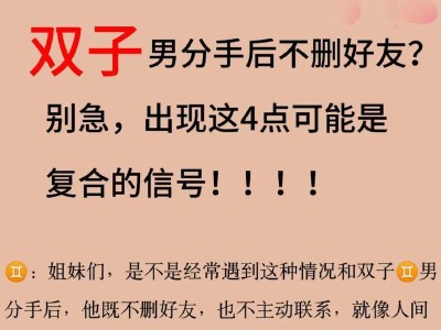 如何挽回分手的双子男？（双子男的性格特点及挽回技巧）